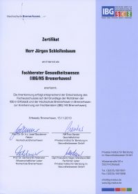 Fachberater Gesundheitswesen (IBG / HS Bremerhaven)